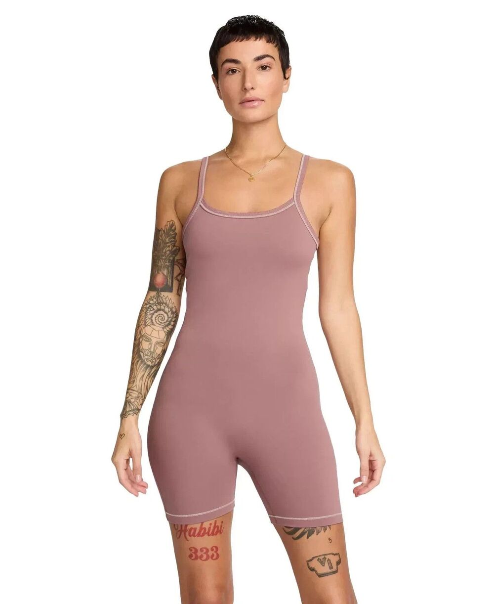 Nike Zenvy Dri-FIT Short Bodysuit tights FN3031-208 Women's Large NEW